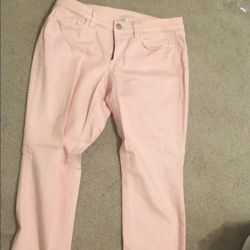Light pink Loft skinny jeans